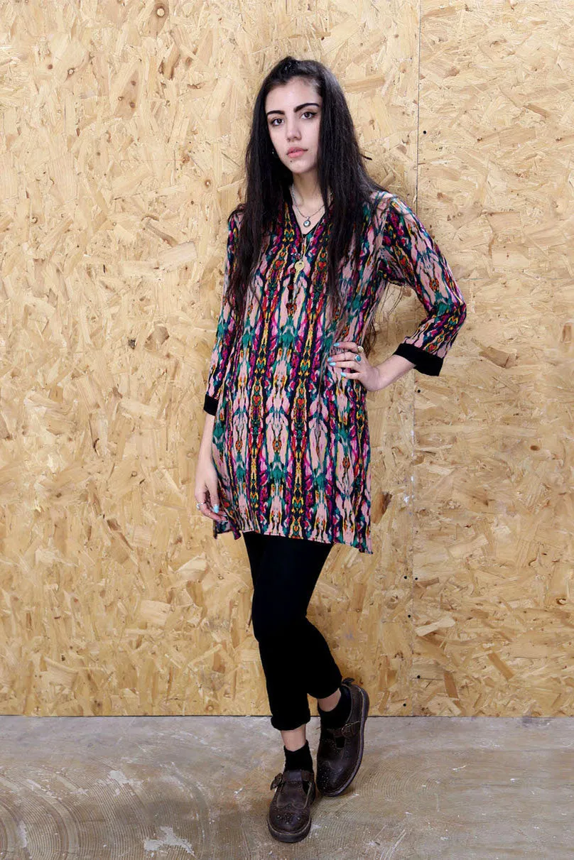 70s Printed Boho Tunic