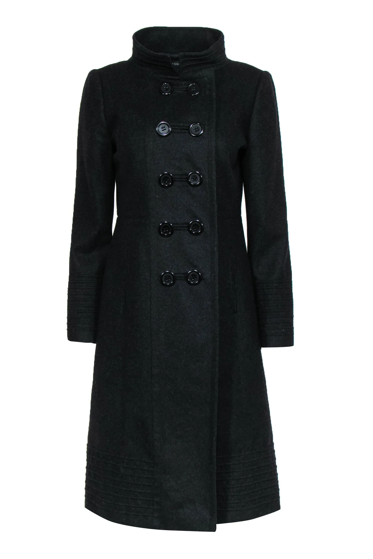 Antonio Melani - Black Wool Blend Double Breasted Longline Coat Sz 4