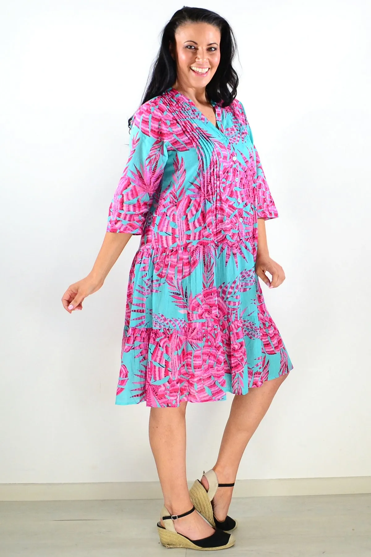 Aqua Pink Beth Tunic Dress