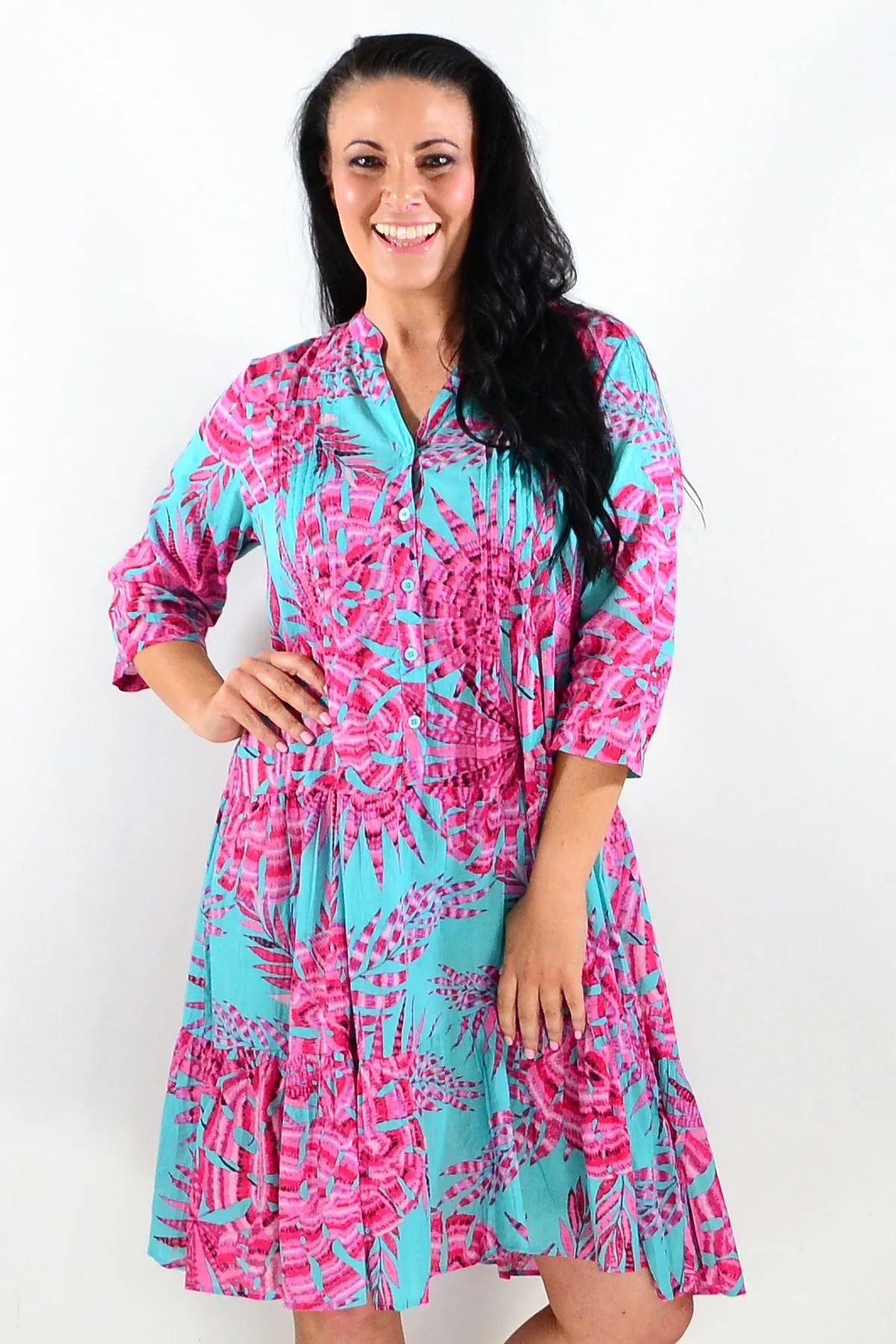 Aqua Pink Beth Tunic Dress