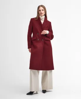 Barbour Marylin Tailored Wool Coat in Burgundy