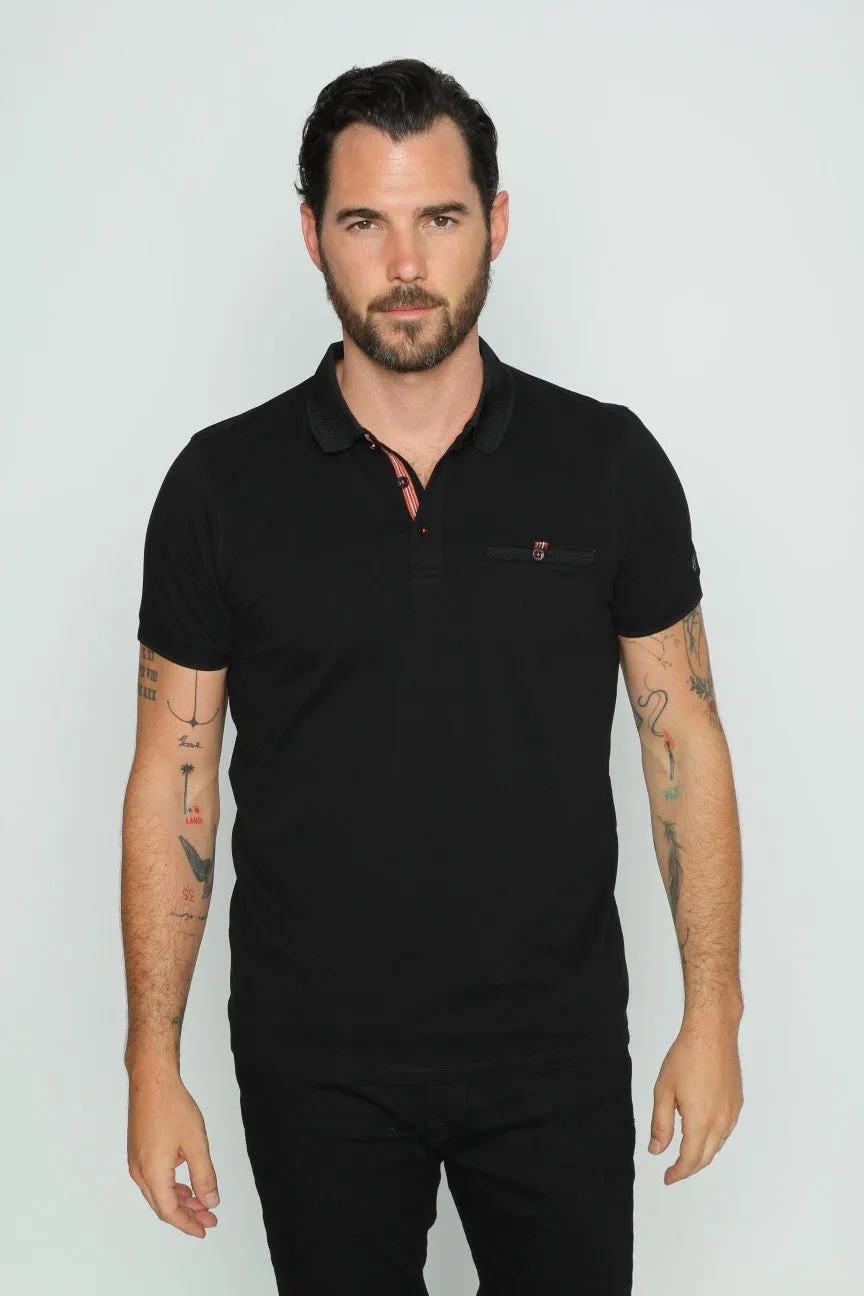 Black Pocket Polo