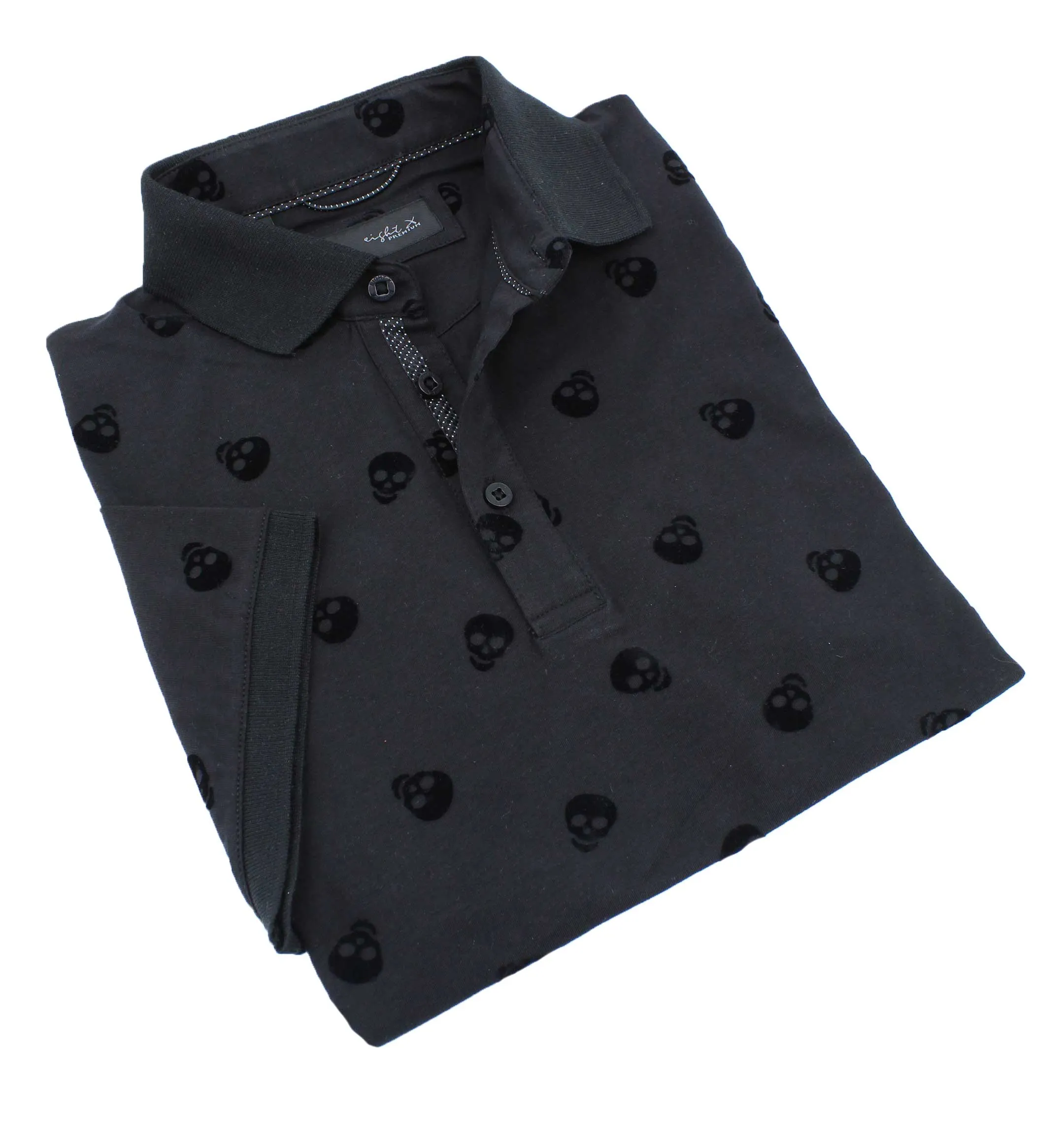 Black Skull Flocking Polo