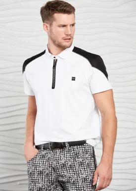 Black White Quarter-Zip Polo