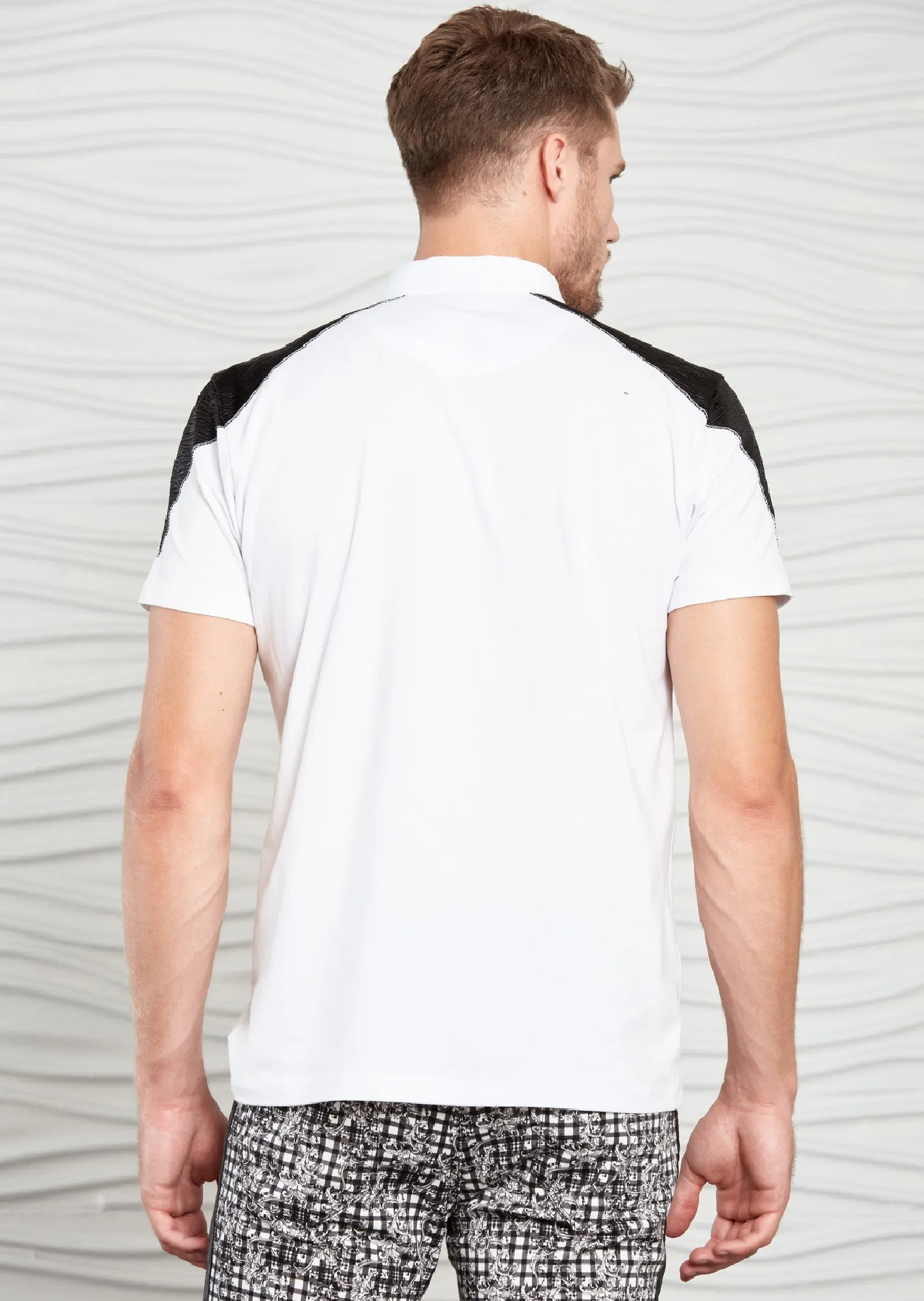 Black White Quarter-Zip Polo