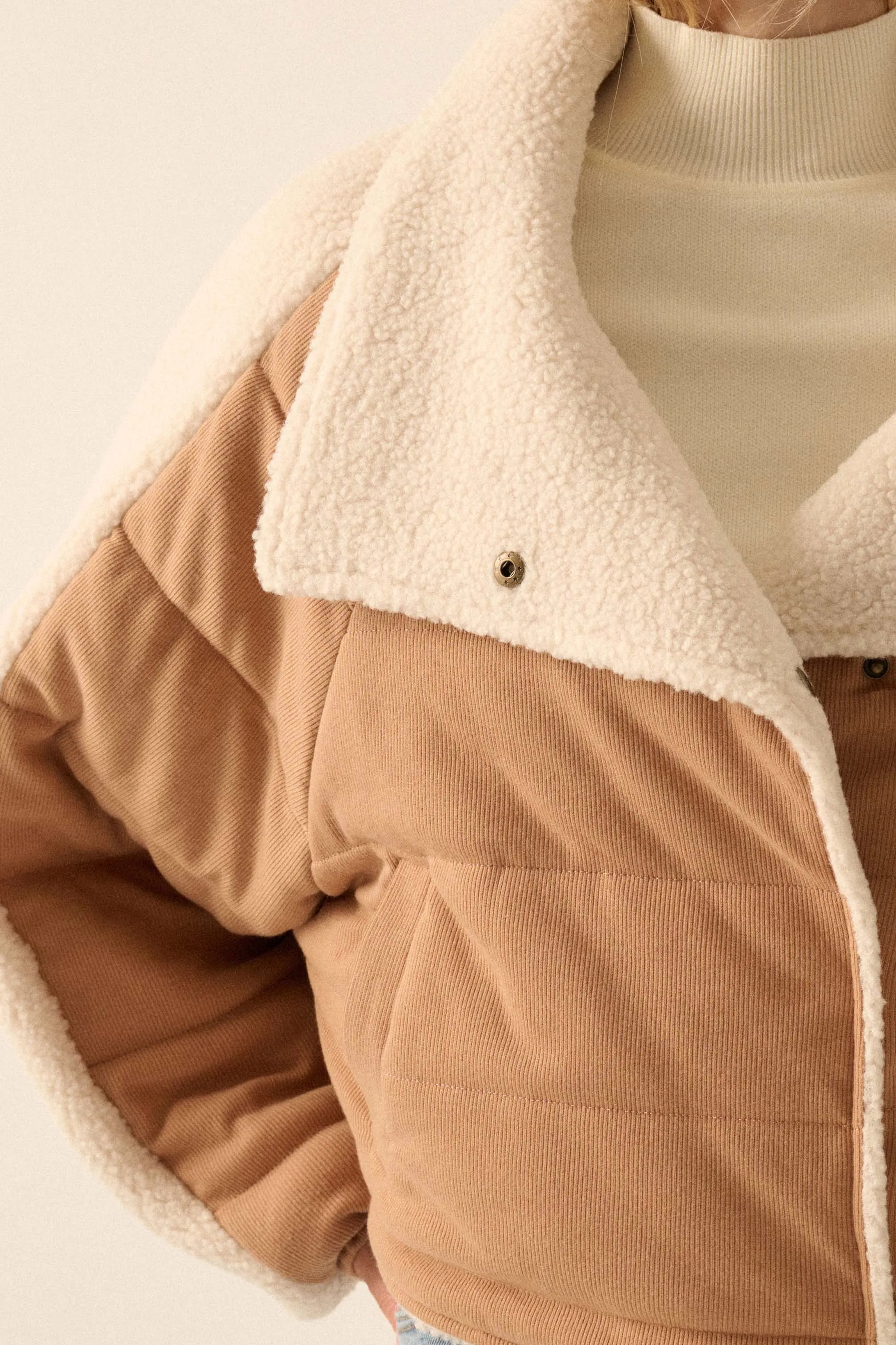 Bundle Up Sherpa Fleece-Lined Puffer Jacket