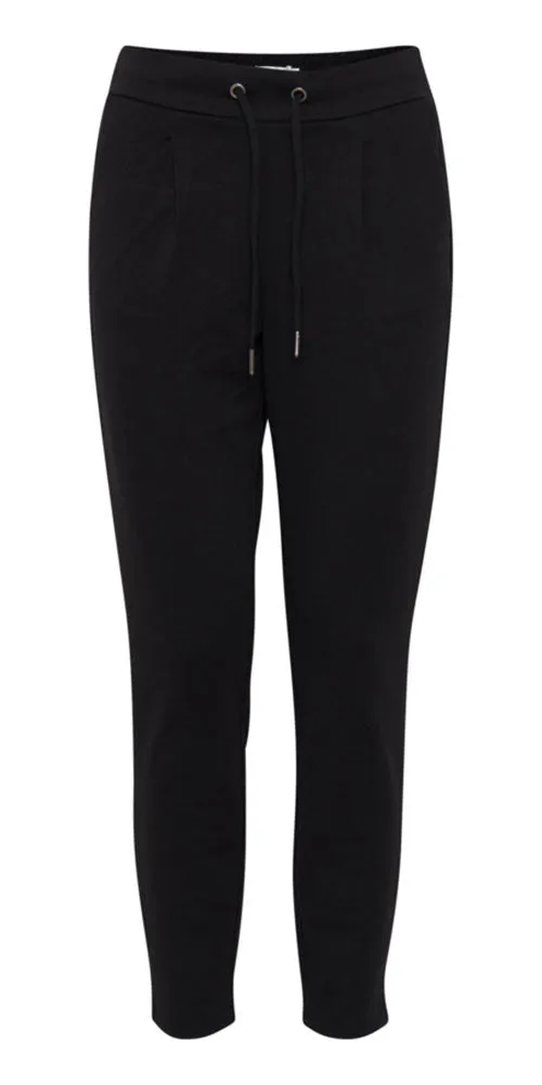 B.Young Cropped Ponte Knit Joggers, black