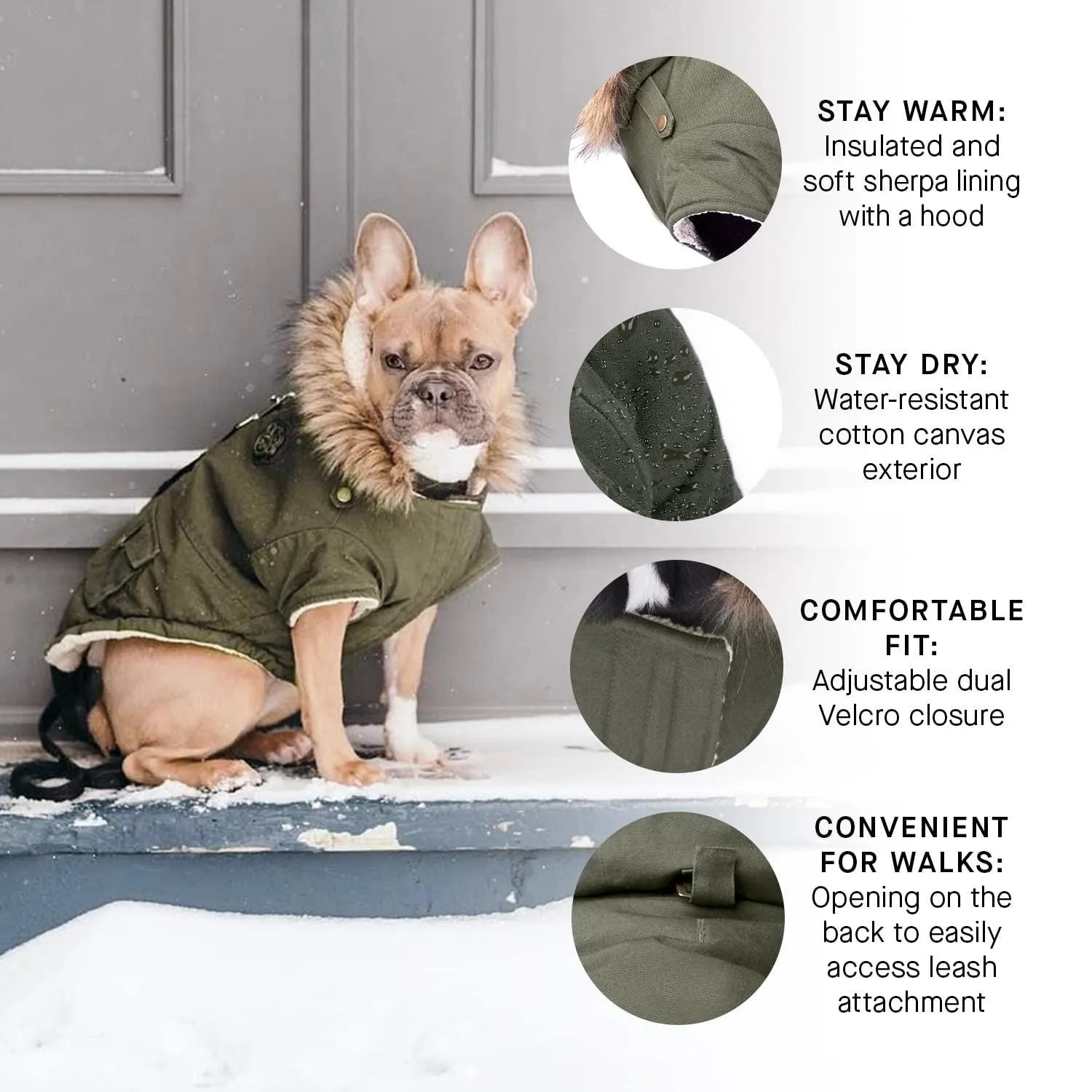 Canada Pooch Alaskan Army Parka Size 14  Army Green Insulated Dog Coat