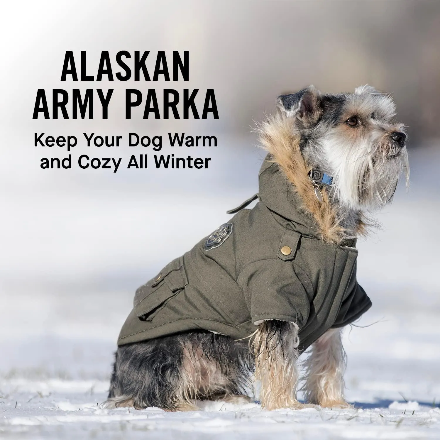 Canada Pooch Alaskan Army Parka Size 14  Army Green Insulated Dog Coat