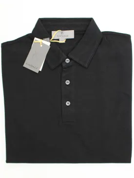 Canali Polo Shirt Black Cotton Short Sleeve Polo Shirt 48 / S SALE