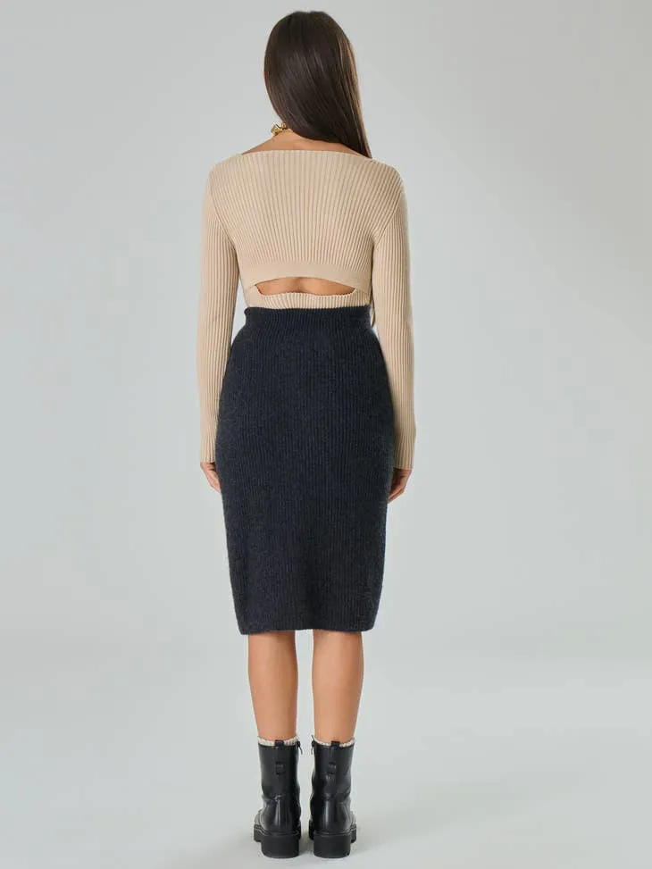 Chanel Merino Wool Skirt Grey