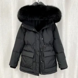 Elegant Winter Parka Jacket with Fur Hood for Women | Ideal for Winter