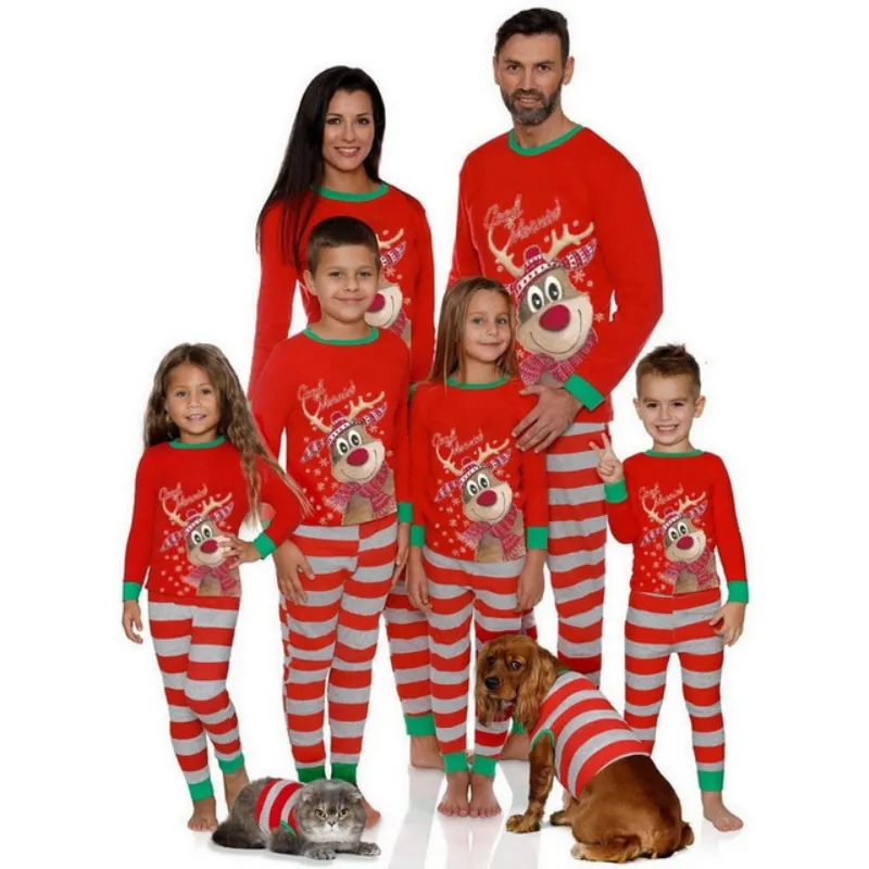 Family Deer Christmas Pajamas Set