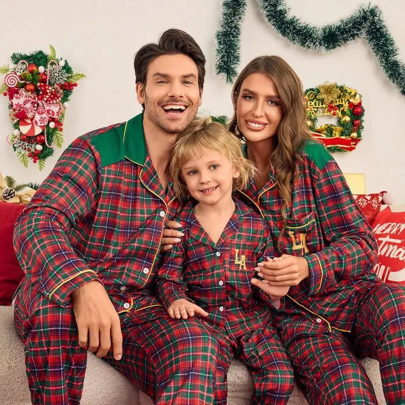 Family Matching Plaid Pajama Set