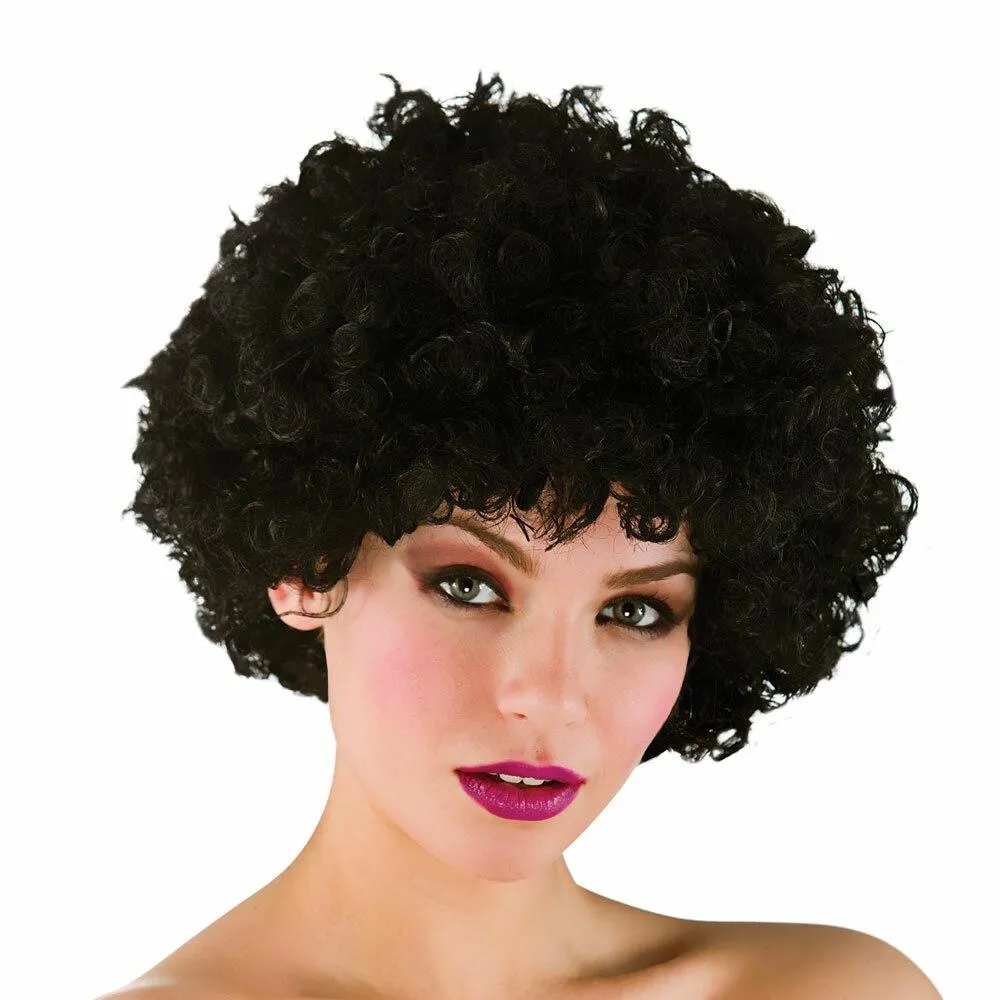 Funky Black Afro 70s Disco Fever Retro Wig Fancy Dress