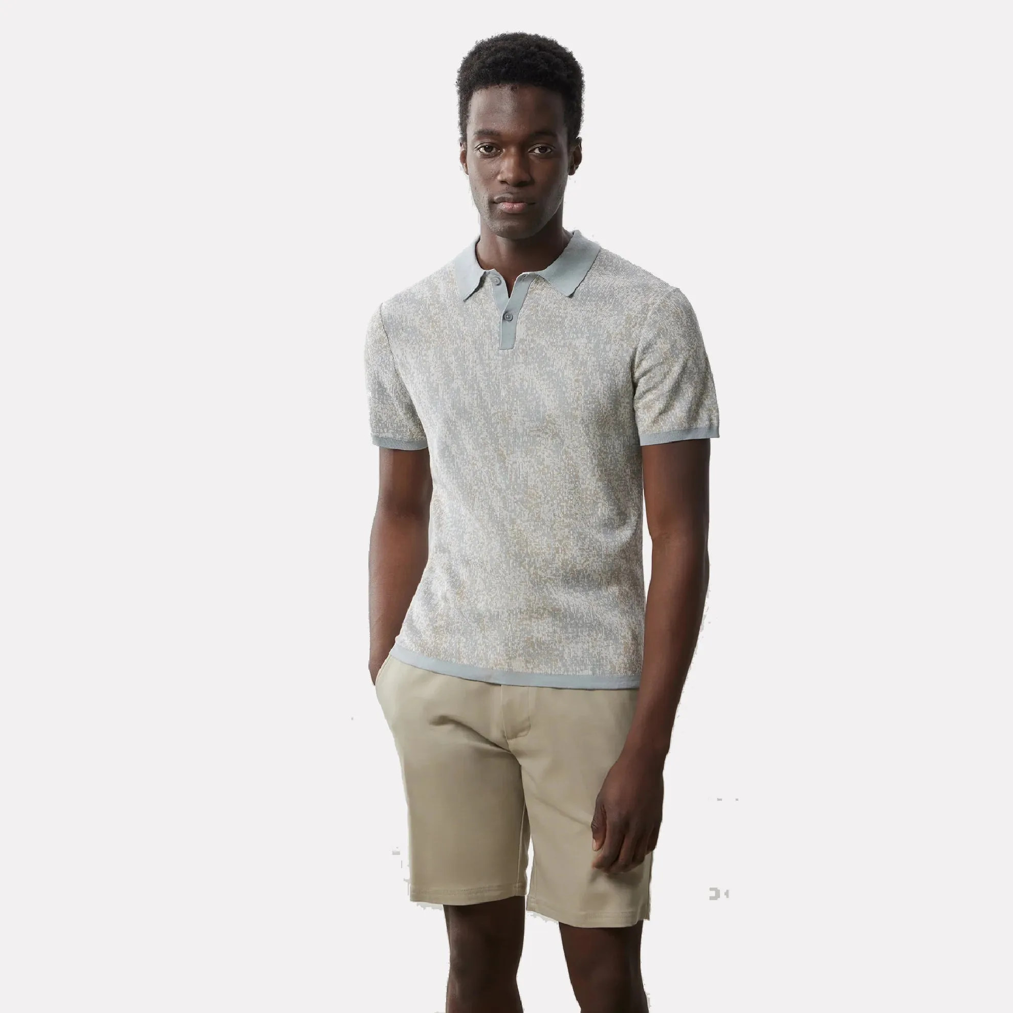 Gunther Short Sleeve Sweater Polo / Tan