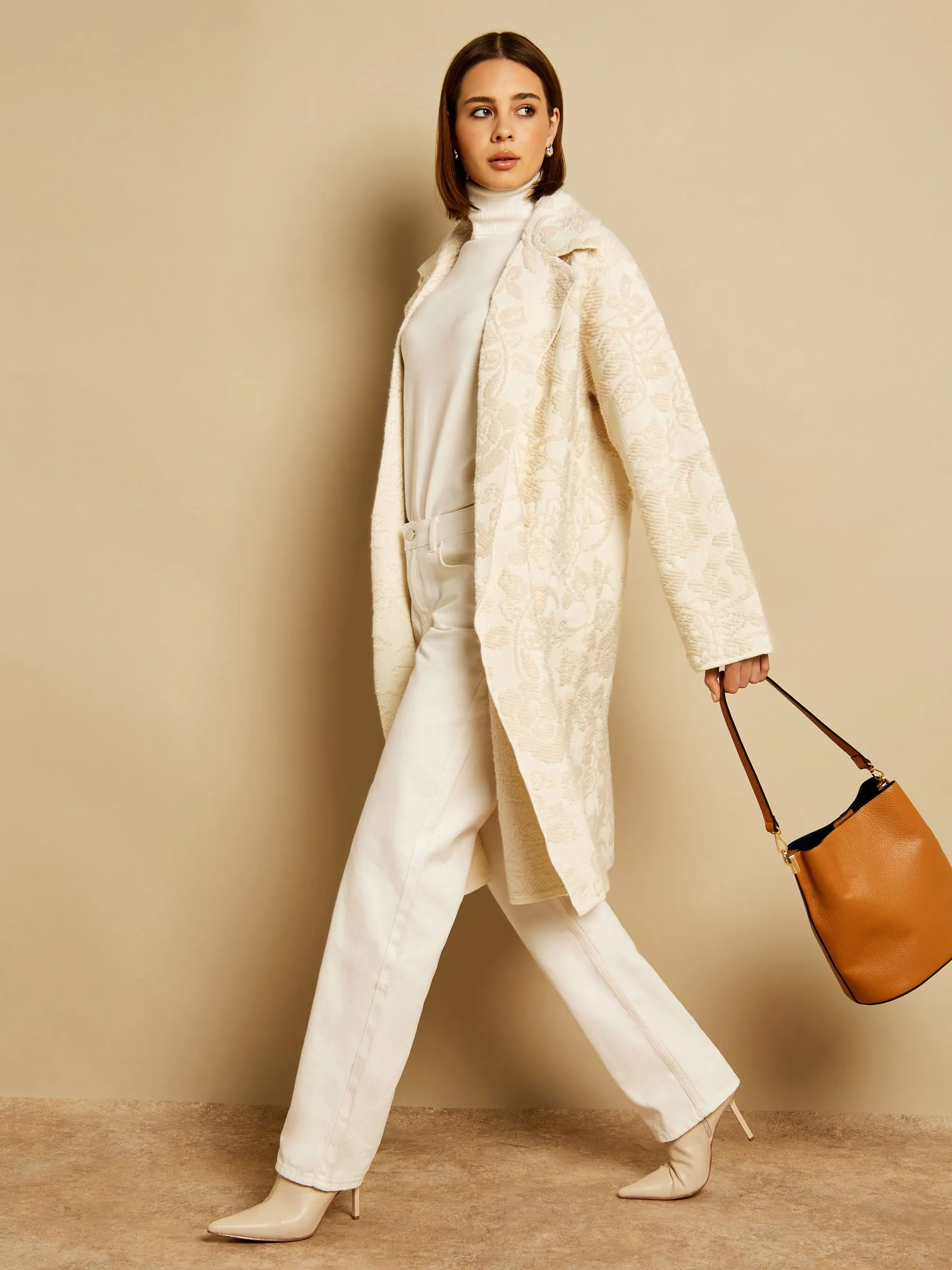 GWD Carlotta Cream Jacquard Coat