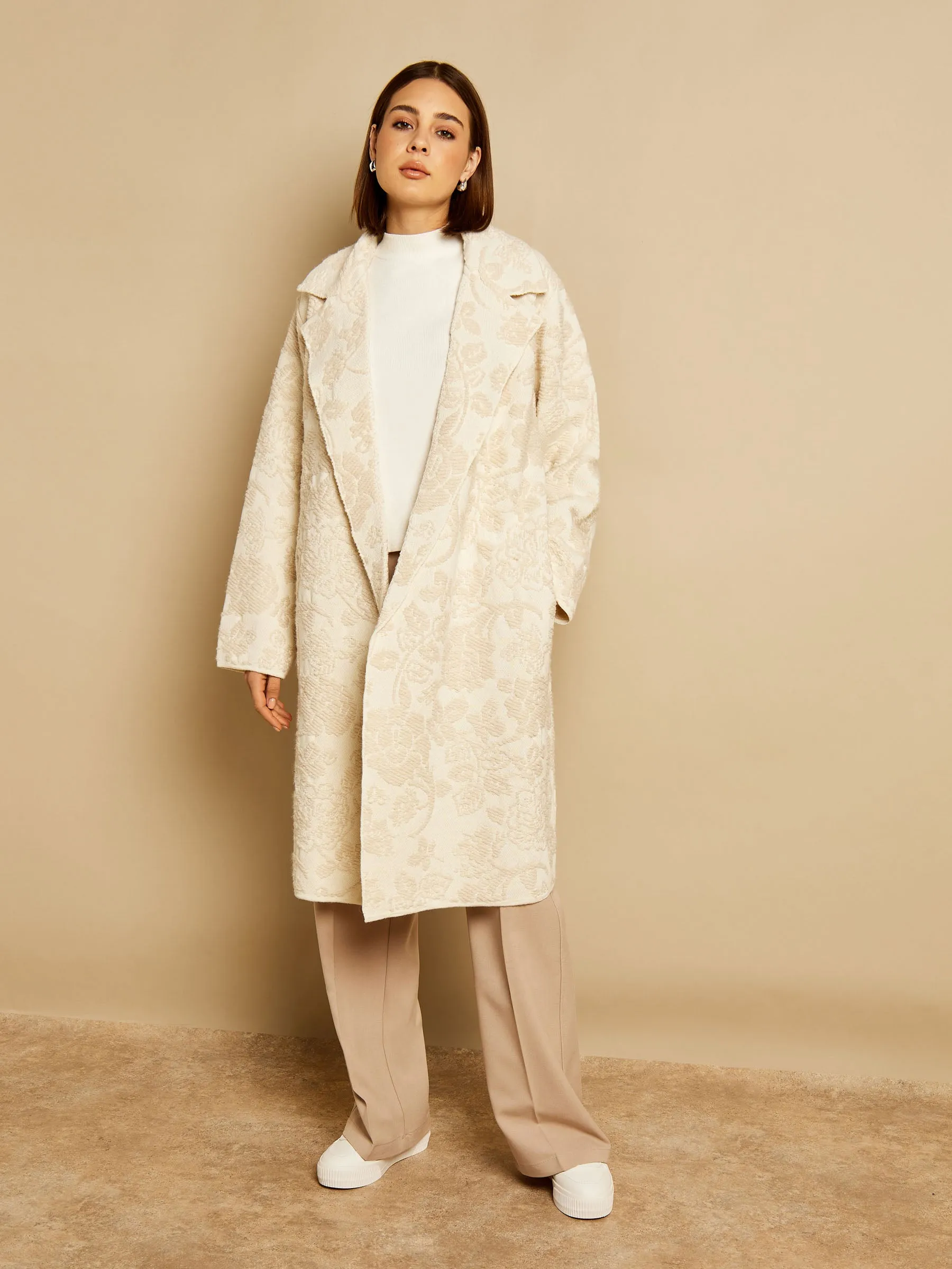 GWD Carlotta Cream Jacquard Coat