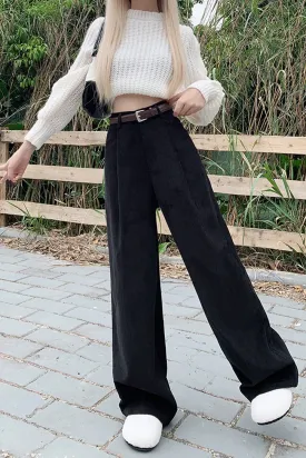 High Waist Wide Leg Corduroy Pants