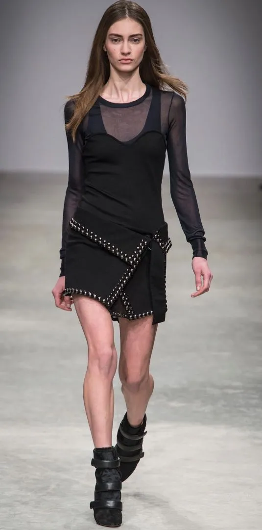 Isabel Marant fall '13 studded wrap mini skirt, black, 12