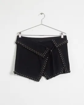 Isabel Marant fall '13 studded wrap mini skirt, black, 12