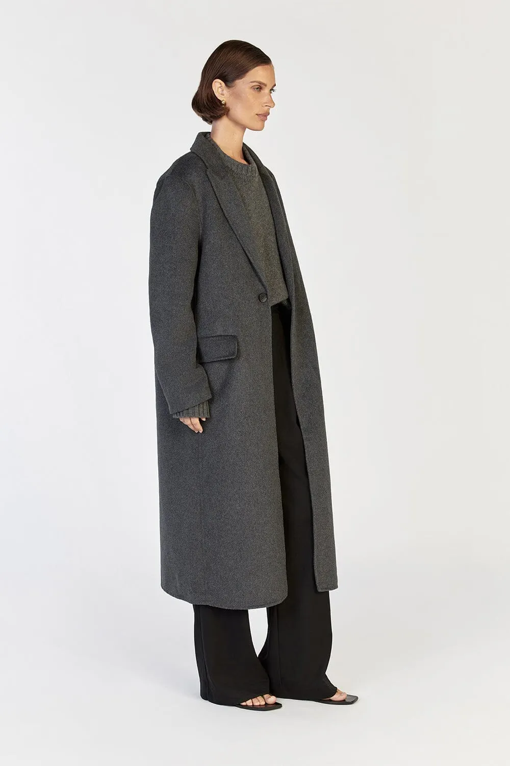 JAY CHARCOAL LONGLINE COAT