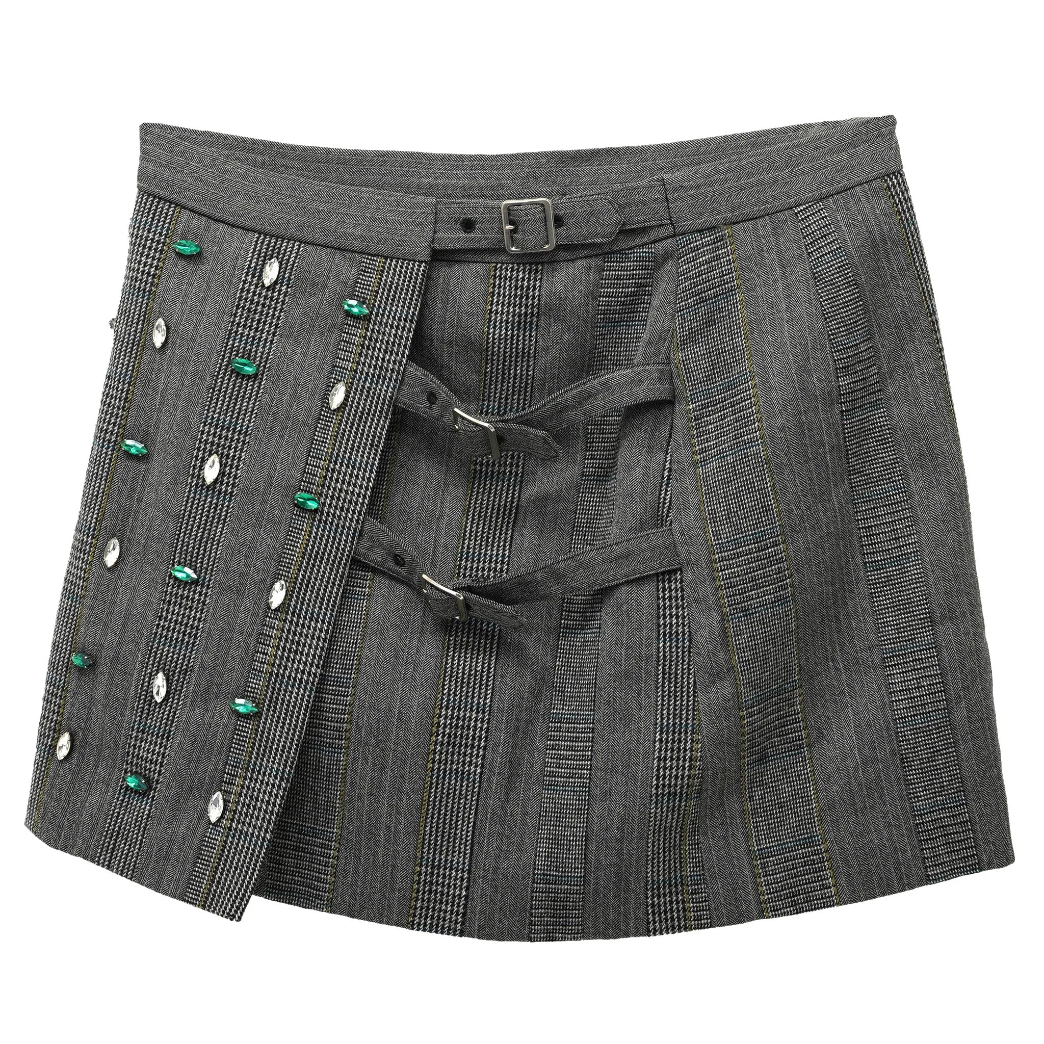 JEWEL WRAP SKIRT / GREY