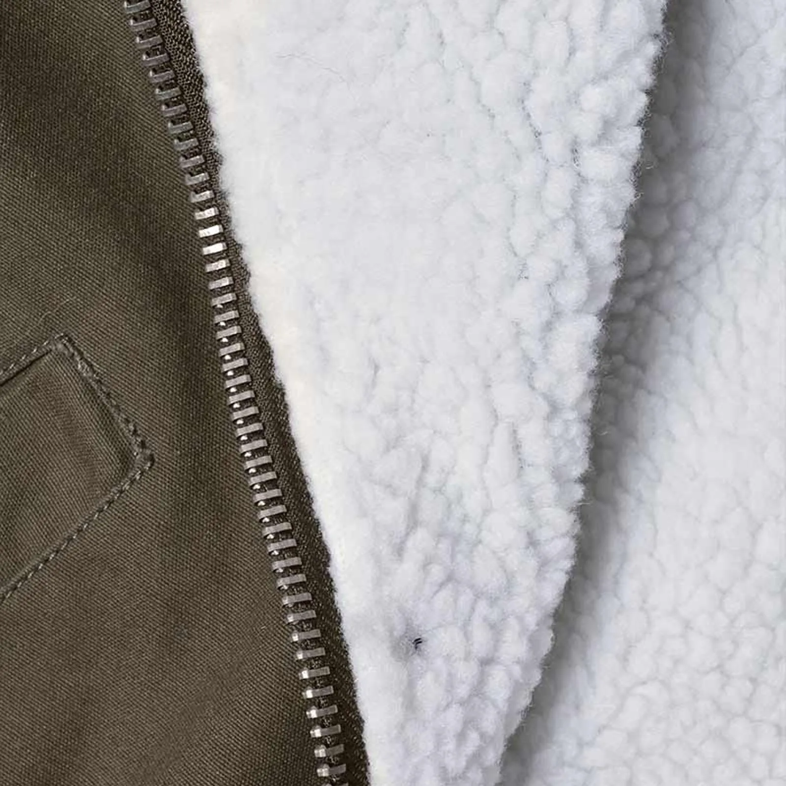 Lambretta Sherpa Lined Faux Fur Hooded Parka Jacket - Khaki