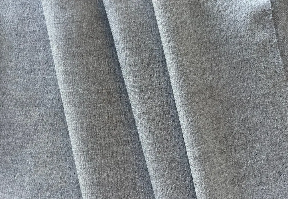 Lighter-Weight Moonlit Greige Wool Flannel (Made in Italy)