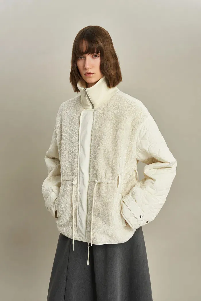 Lizzie Quilted Jacket in Faux Shearling