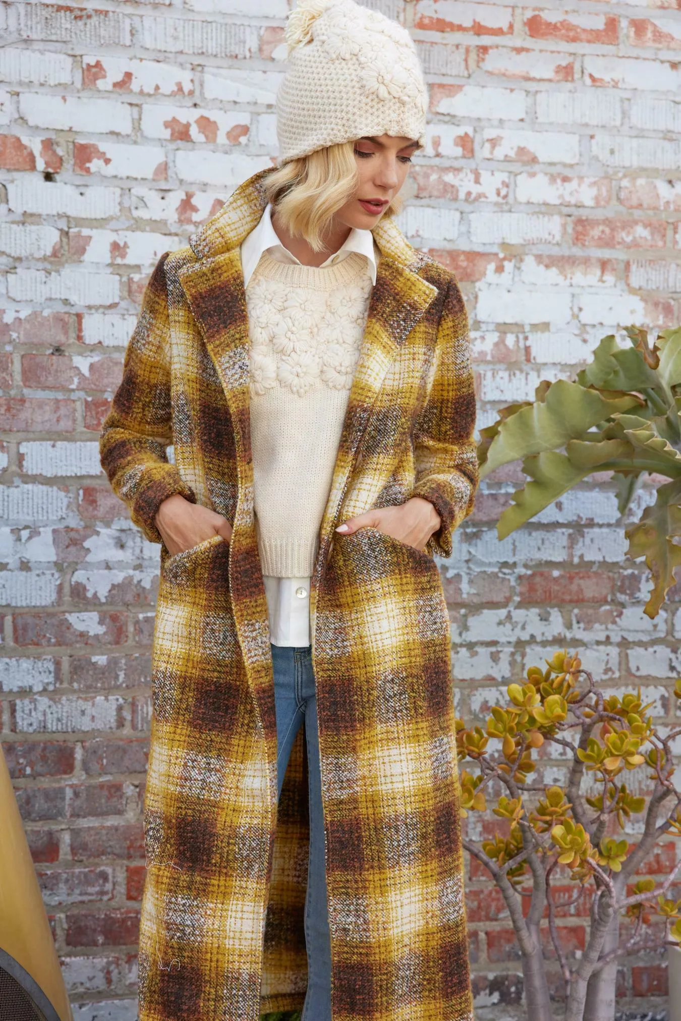 Longline Plaid Coat