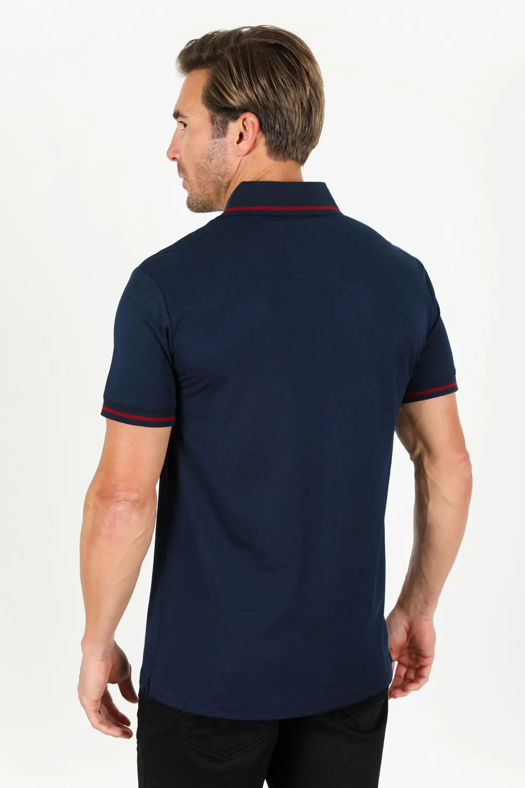 Men's Cotton Modern Fit Navy Polo