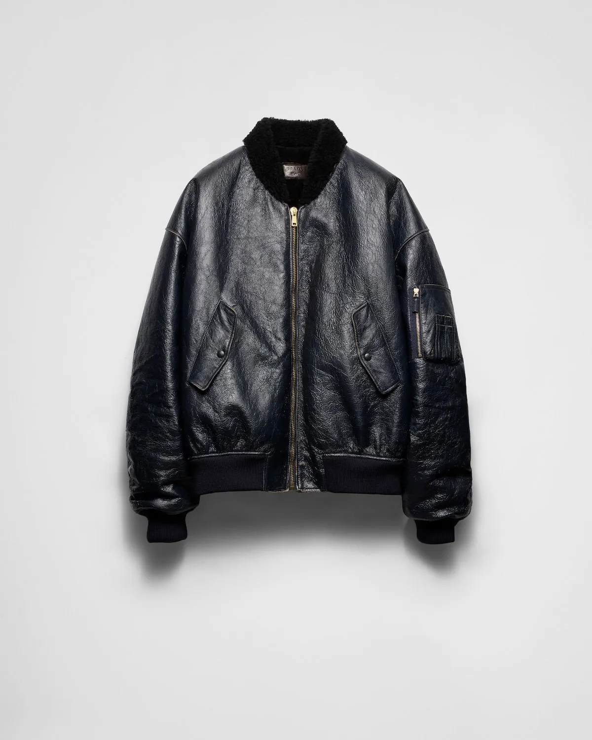 Nappa leather bomber jacket