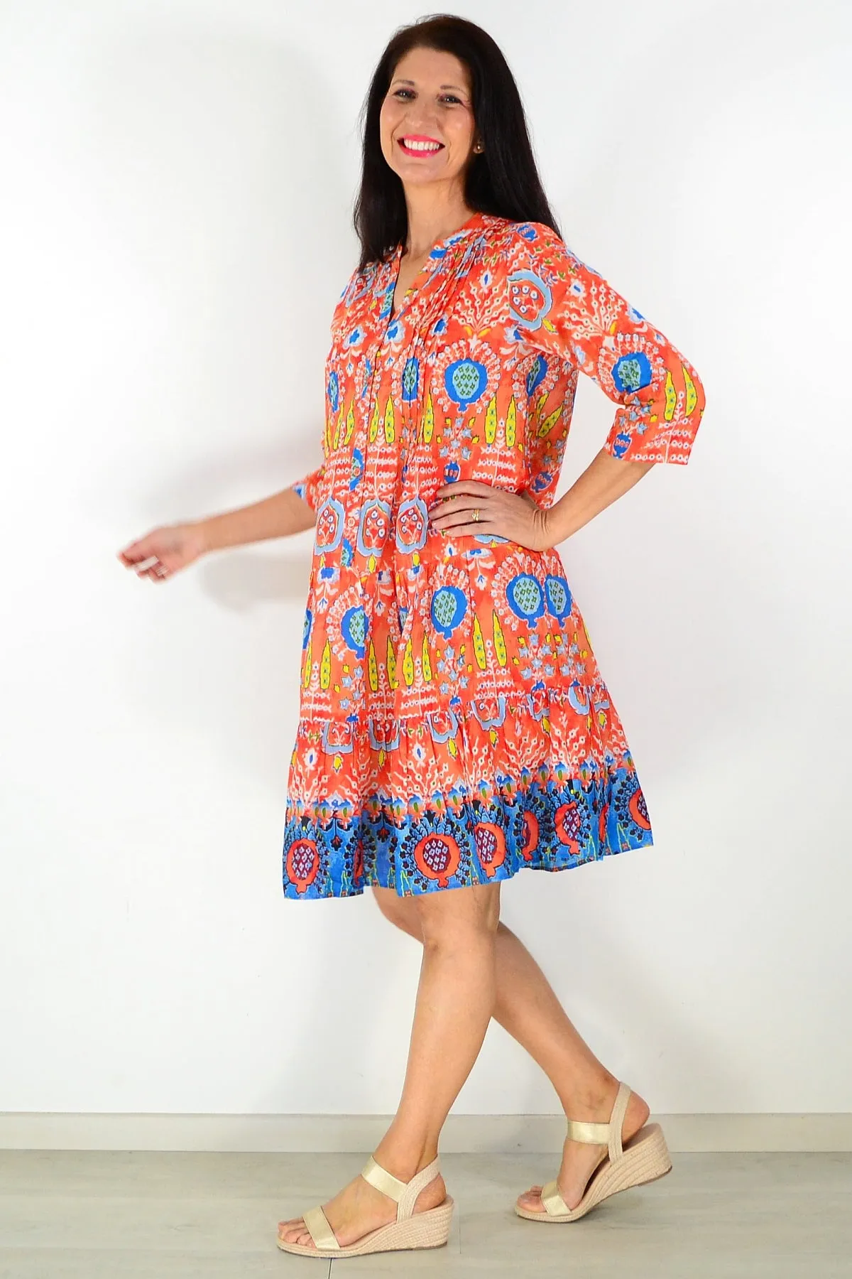 Orange Blue Beth Tunic Dress