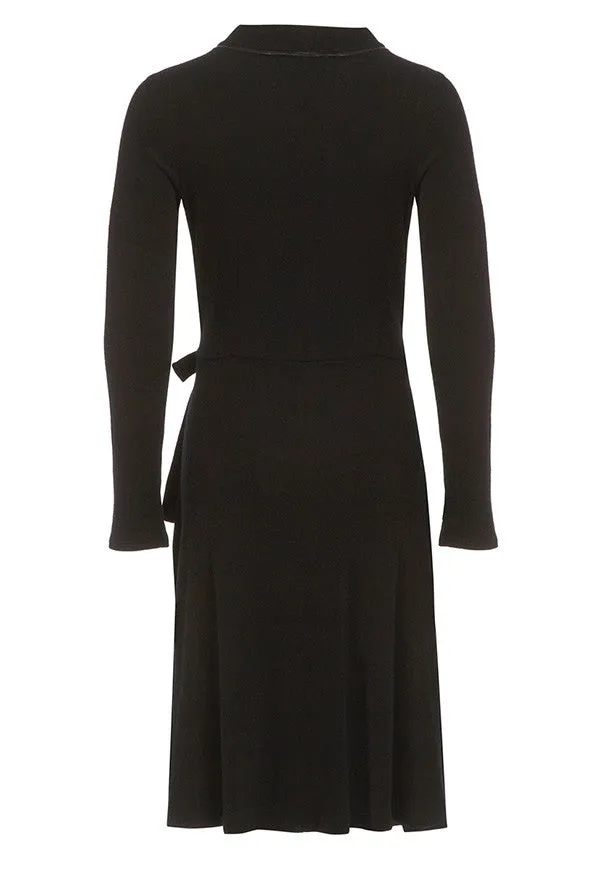 Outsider wrap dress merino wool in black