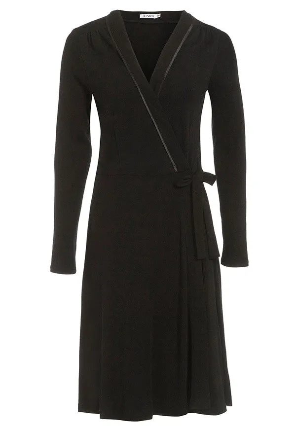 Outsider wrap dress merino wool in black