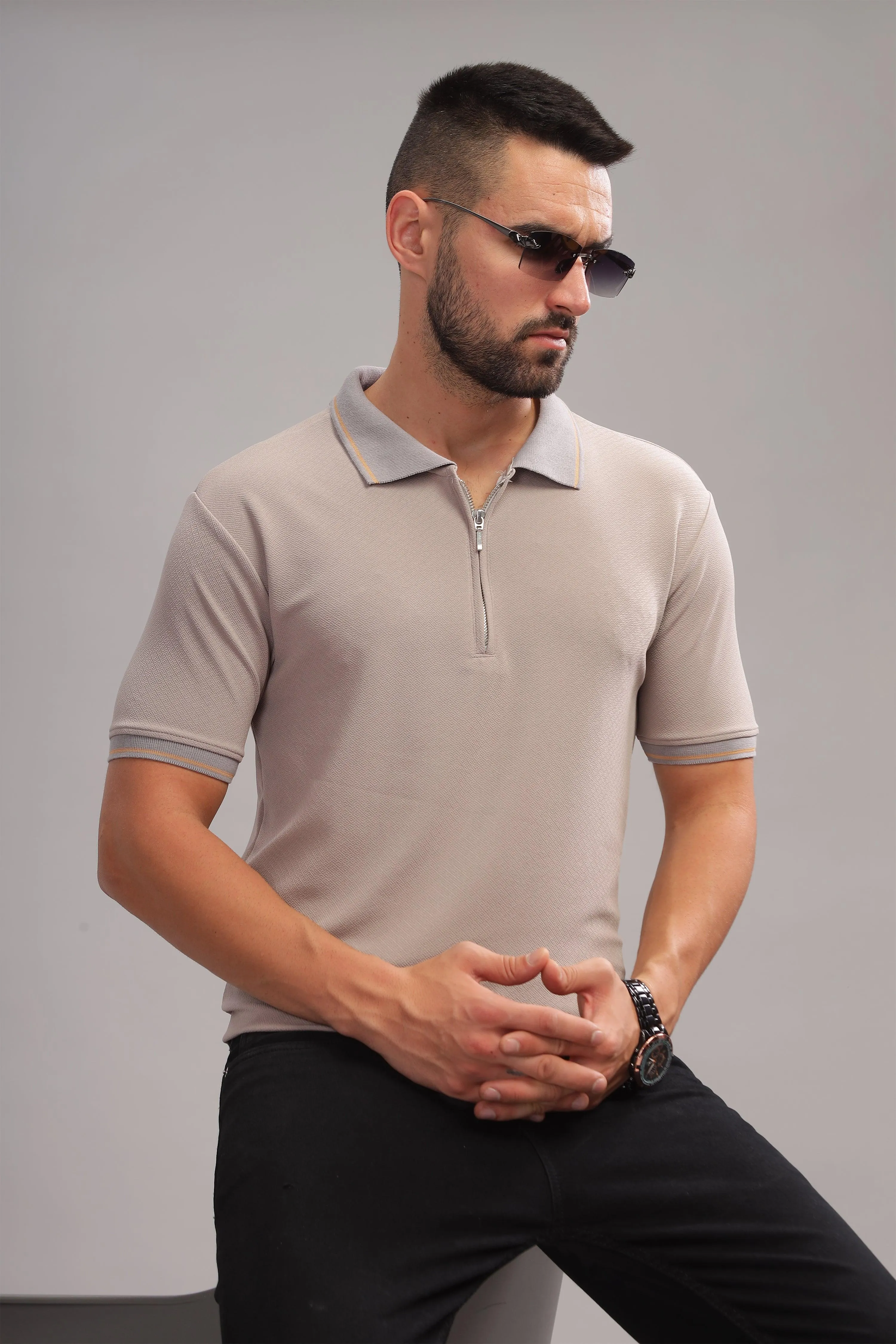 Perfectly Pearled Mens Polo Shirt