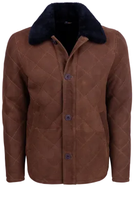 Pinto Ranch Brown Quilt Shearling Jacket