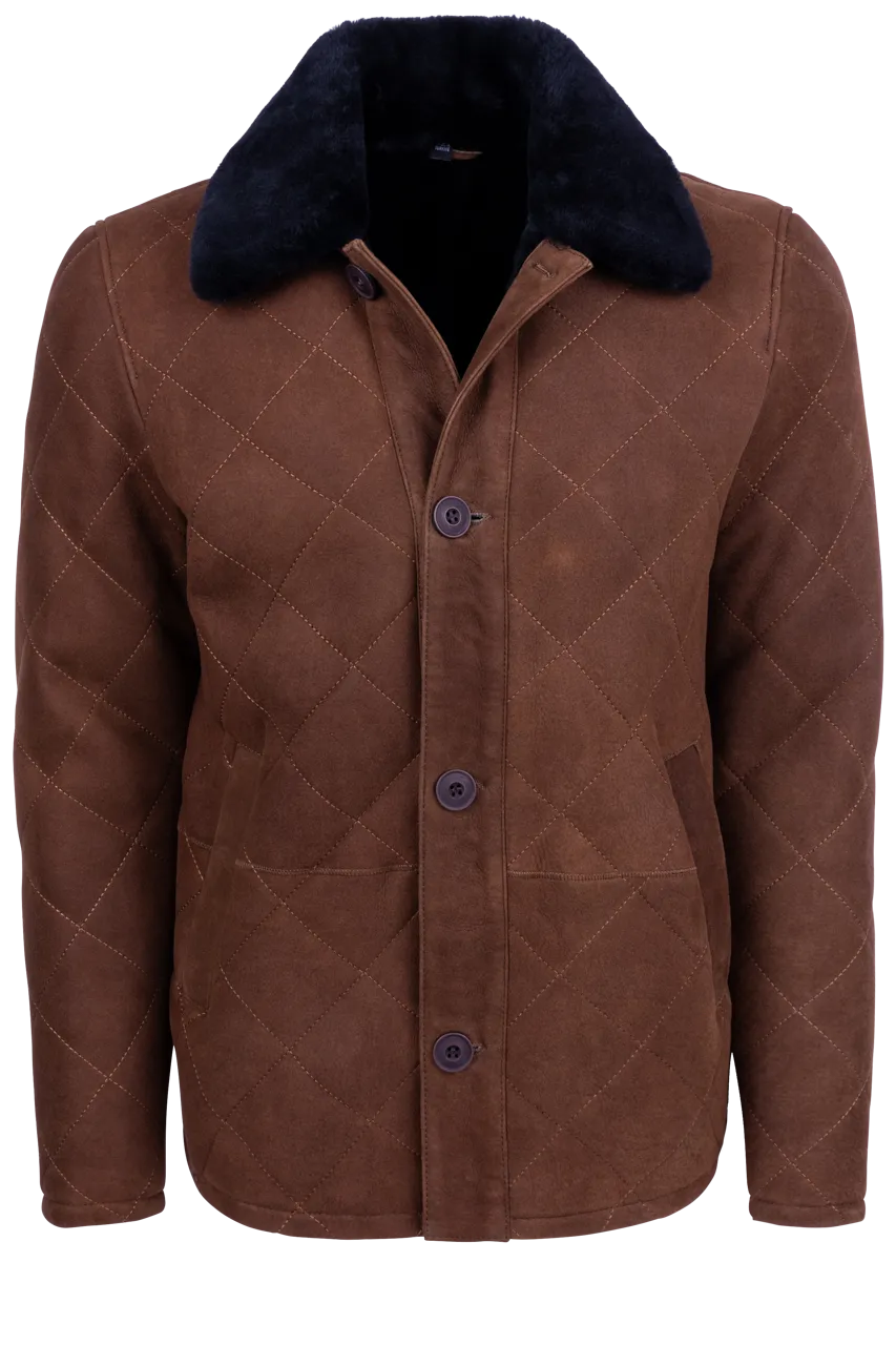 Pinto Ranch Brown Quilt Shearling Jacket