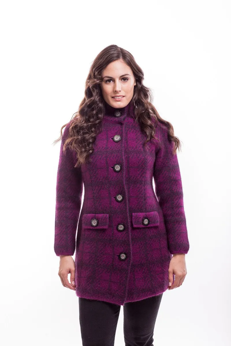 Possum Merino Tartan Longline Coat