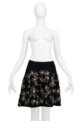 PRADA BLACK WRAP SKIRT WITH SILVERWARE CHARMS 2006