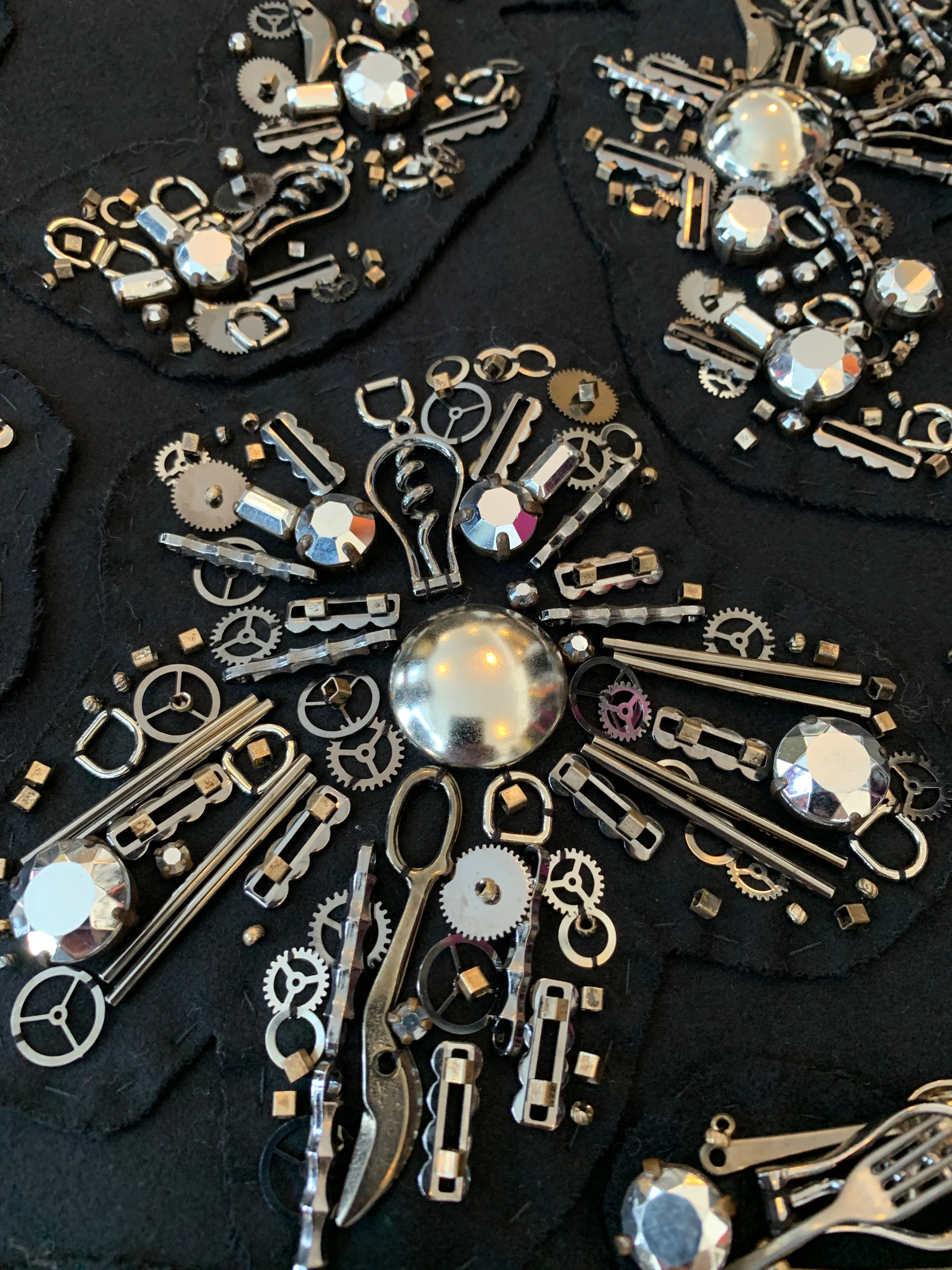 PRADA BLACK WRAP SKIRT WITH SILVERWARE CHARMS 2006