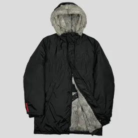 Prada Sport AW00 Goat Fur Nylon Technical Parka - L