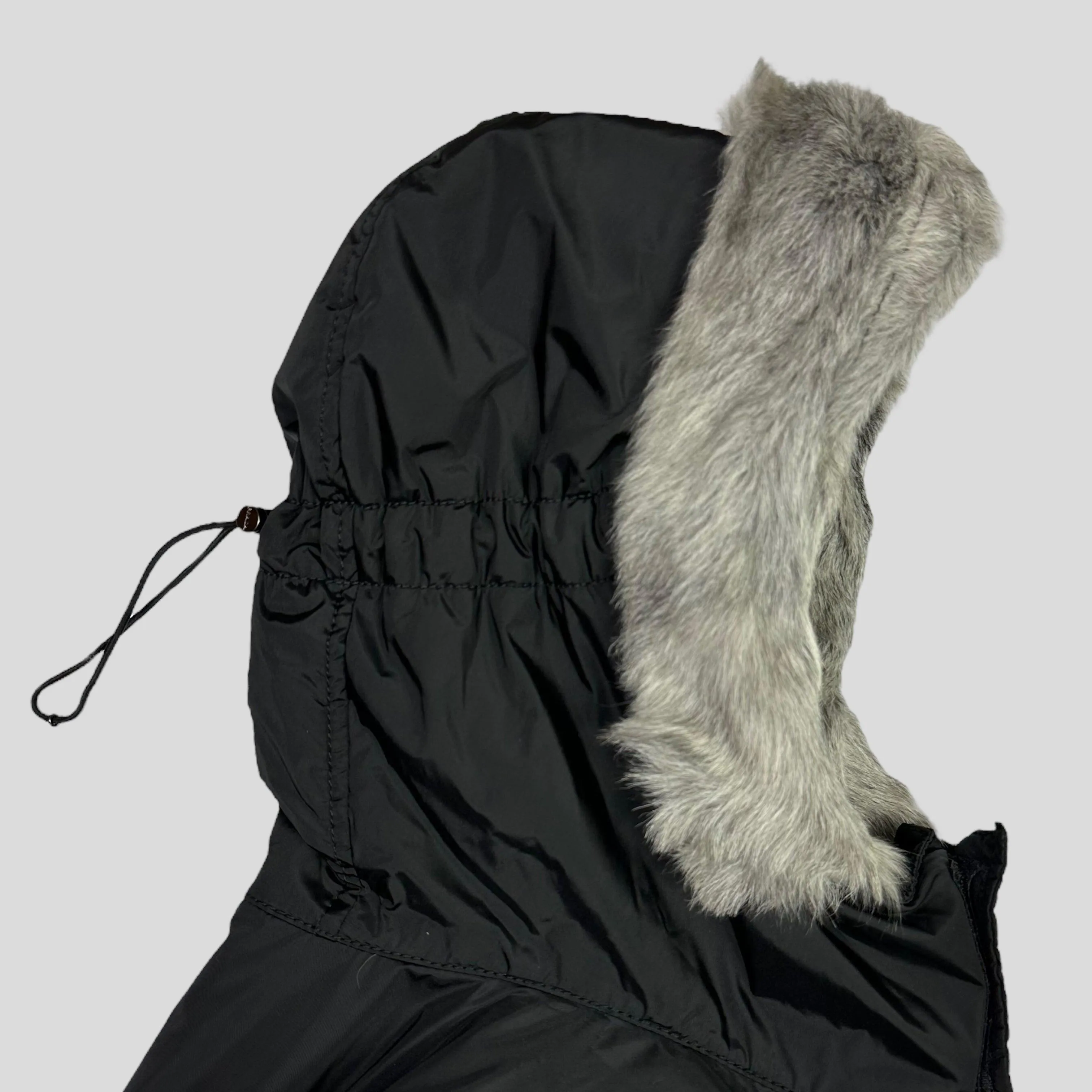 Prada Sport AW00 Goat Fur Nylon Technical Parka - L