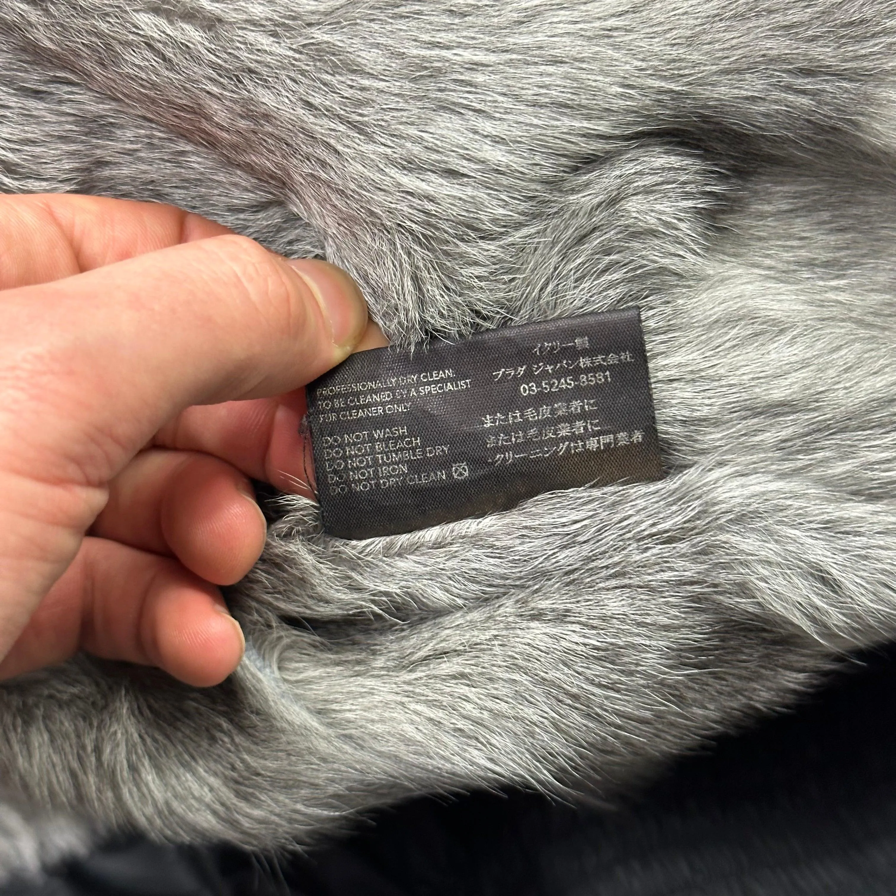 Prada Sport AW00 Goat Fur Nylon Technical Parka - L