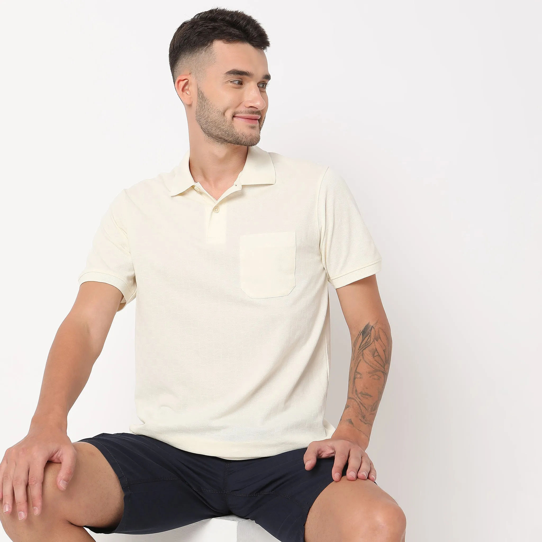 Regular Fit Structured Polo T-Shirt