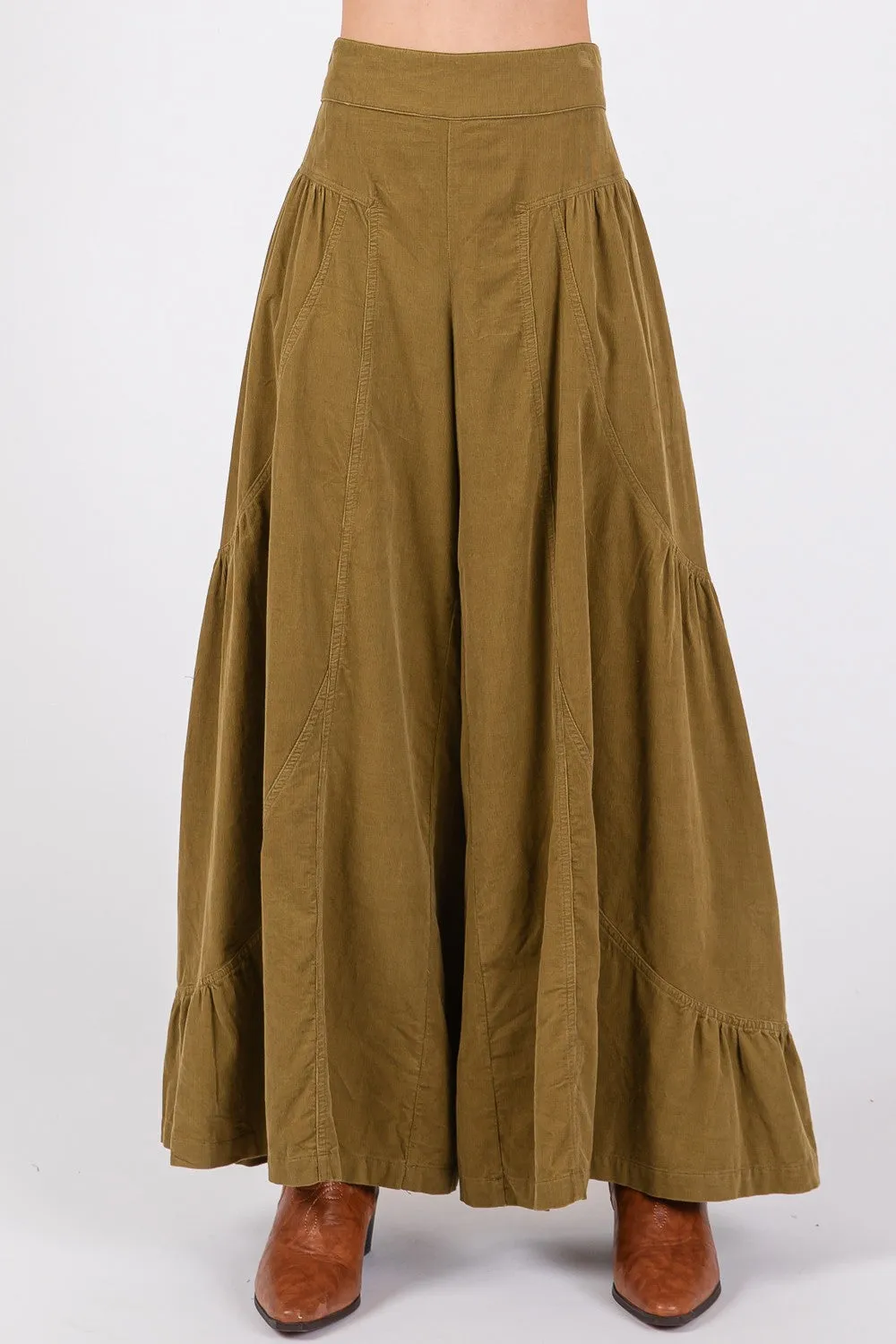 SAGE   FIG High Rise Corduroy Wide Leg Pants