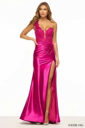 Sherri Hill - 56174 - One Shoulder Lace Gown