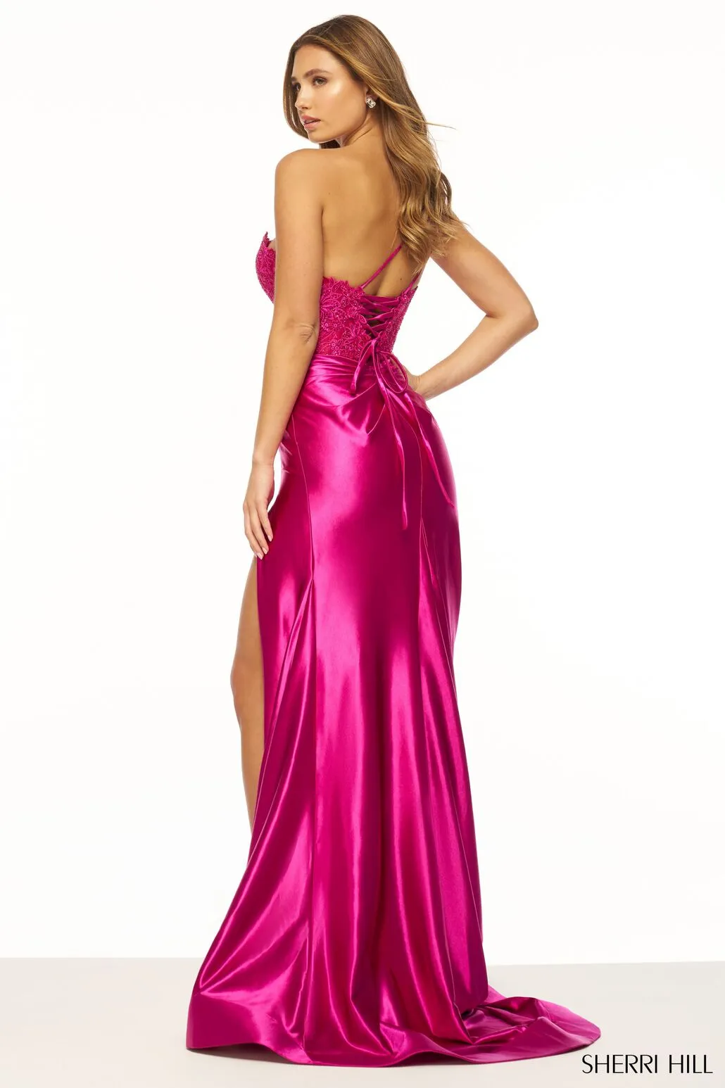 Sherri Hill - 56174 - One Shoulder Lace Gown