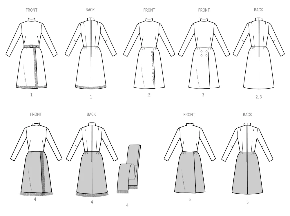 Simplicity Sewing Pattern 3017 Dress with Front-Wrap Skirt and Scarf